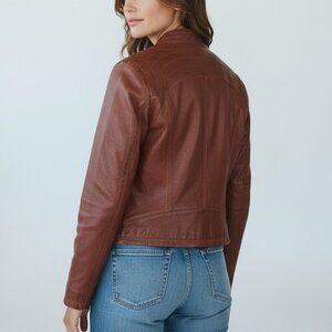 Decrum Women’s Acerra Real Leather Jacket – Cognac – Size XL – NWT